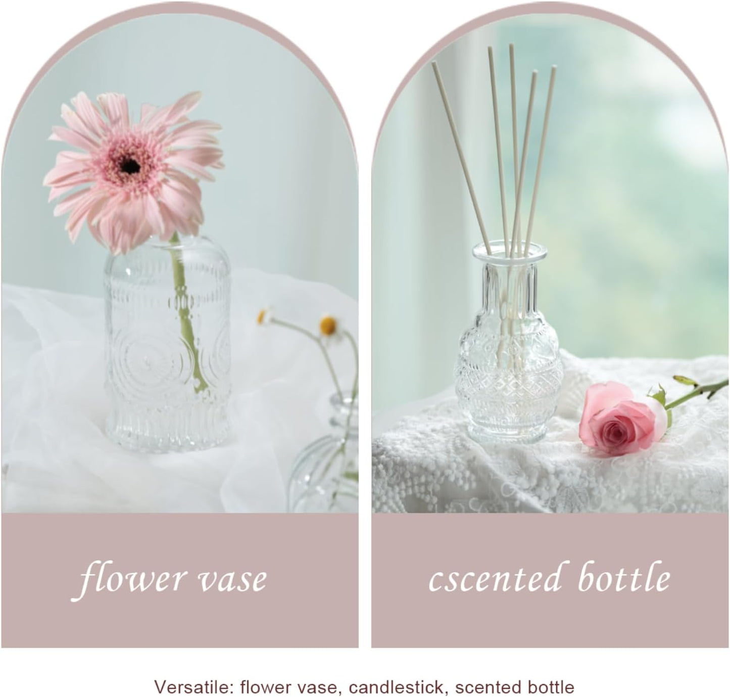 Bud Vases Set of 36,Small Vases for Centerpieces, Glass Bud Vase in Bulk, Mini Vintage Flowers Vase for Wedding, Home Table Decor,Christmas,Party Decoration,Clear