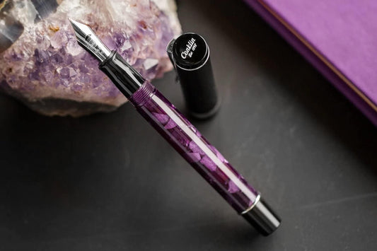 Conklin Duragraph Fountain Pen Purple Nights - Fine Nib, Luxury Writing Instrument with Deep Purple Finish
