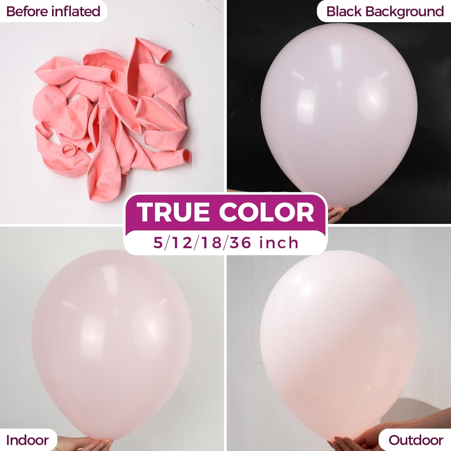 Bezente Pastel Pink Latex Party Balloons - 100 Pack 12 inch Round Helium Light Pink Bridal Pink Balloons for Wedding Bridal Shower Gender Reveal Birthday Party Decoration