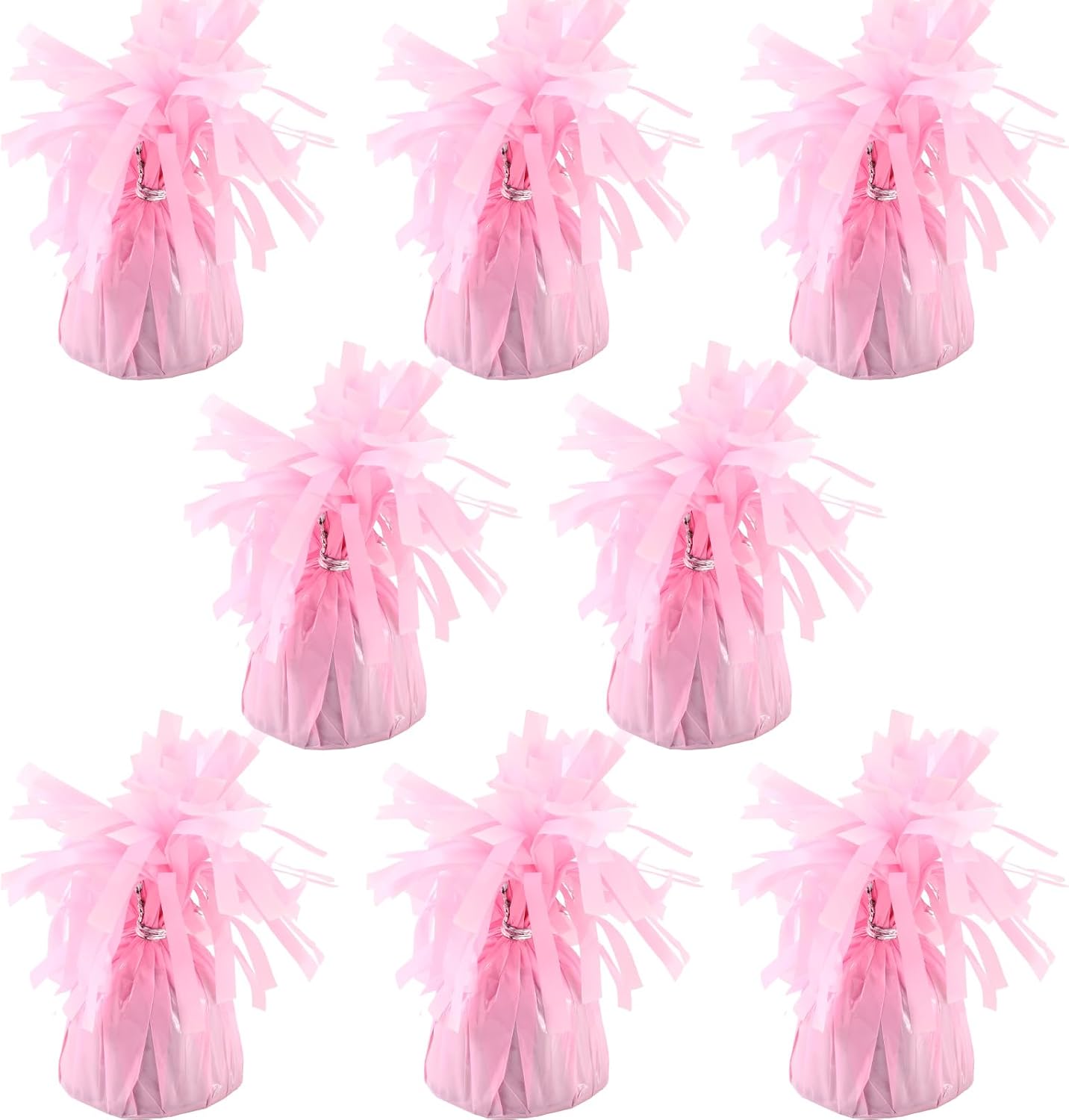 8 Pcs Pink Metallic Balloon Weights Holder Anchors Balloon Holder Weights for Helium Balloons Birthday Graduation Party Christmas Wedding Celebration Decoration (Pink)