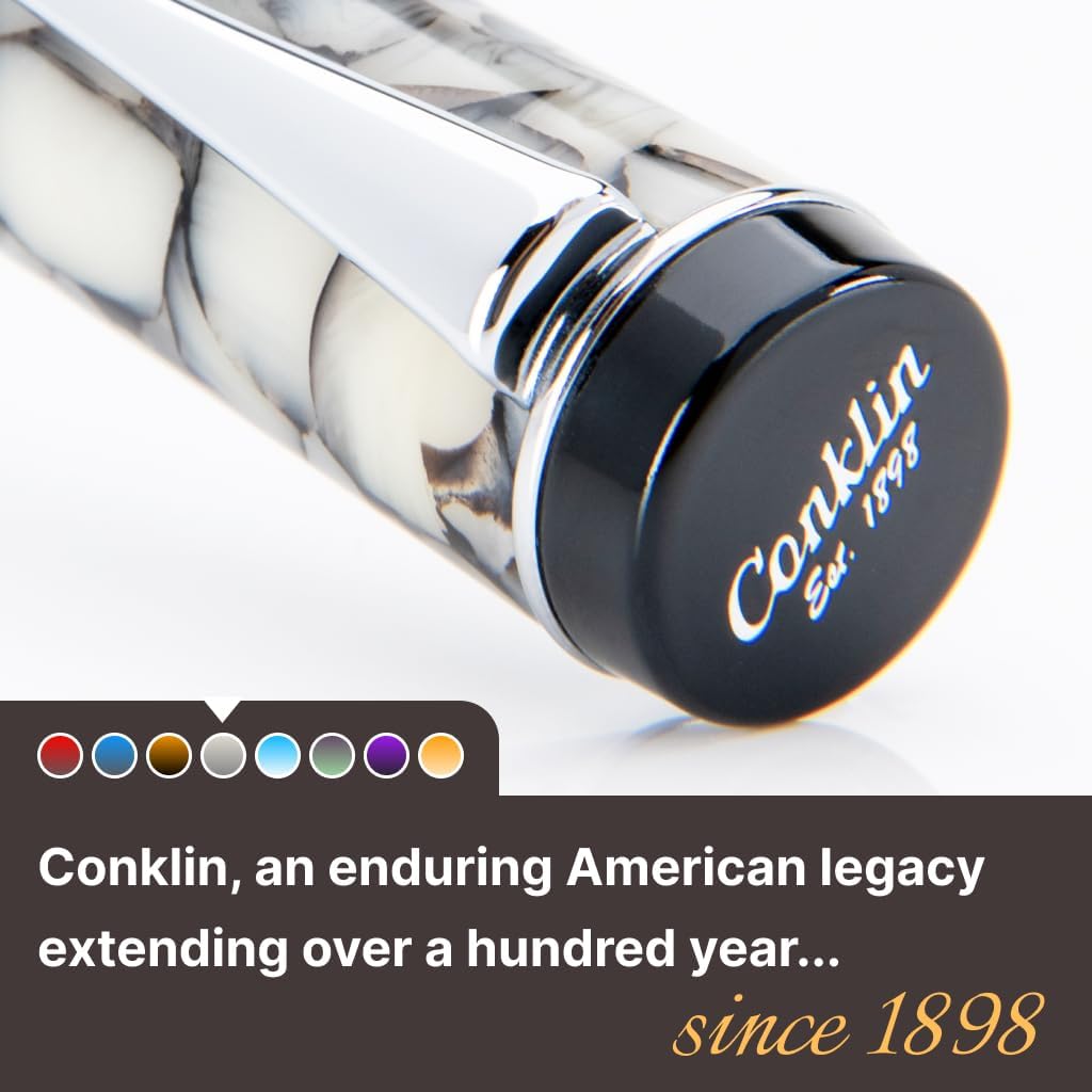 Conklin Duragraph Fountain Pen Cracked Ice - Stub Nib, Elegant Tool for Calligraphy & Signatures