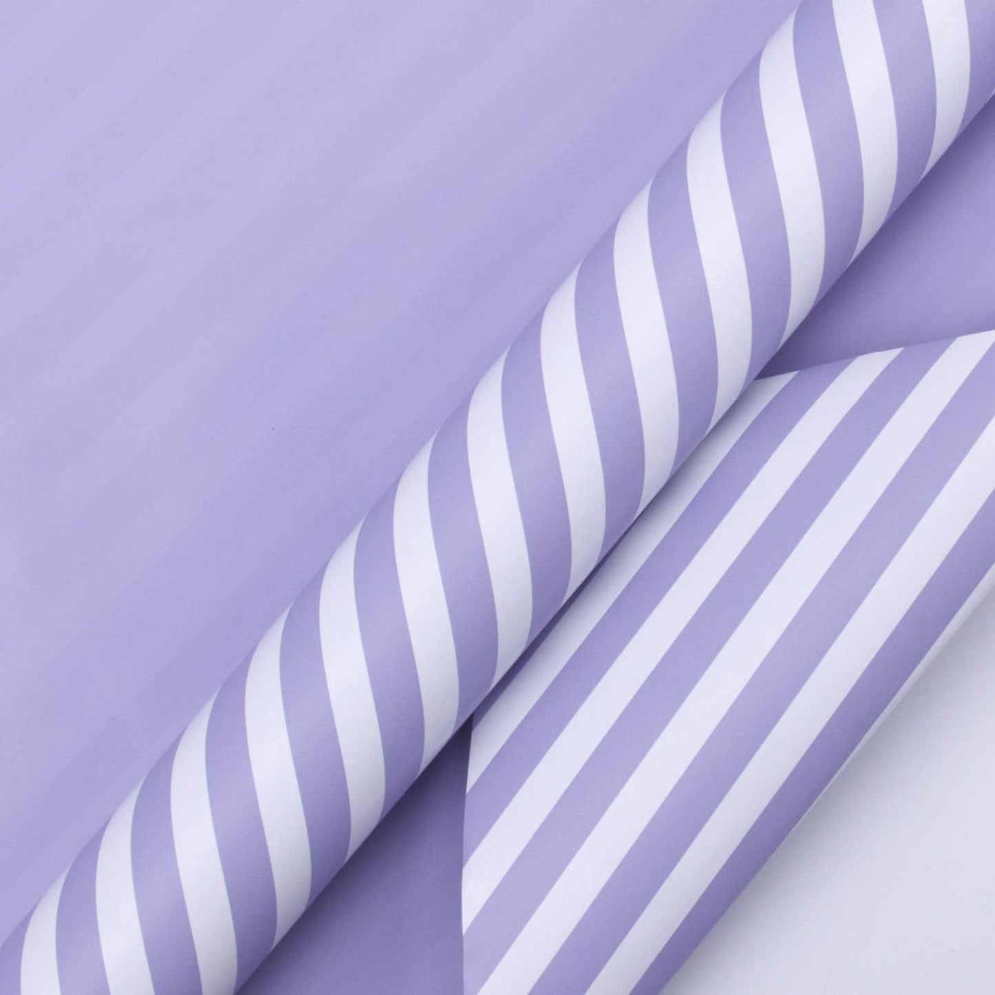 WRAPAHOLIC Reversible Wrapping Paper - Mini Roll - 17 Inch x 33 Feet - Purple and Stripes Design for Birthday, Wedding, Baby Shower, Holiday