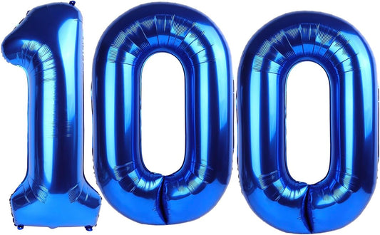Giant Navy Blue 100 Balloon Number 40 Inch, 100 Number Balloons Birthday Supplies, 100 Year Old Birthday Party Celebration, 100 Balloons Graduations Anniversary Decorations