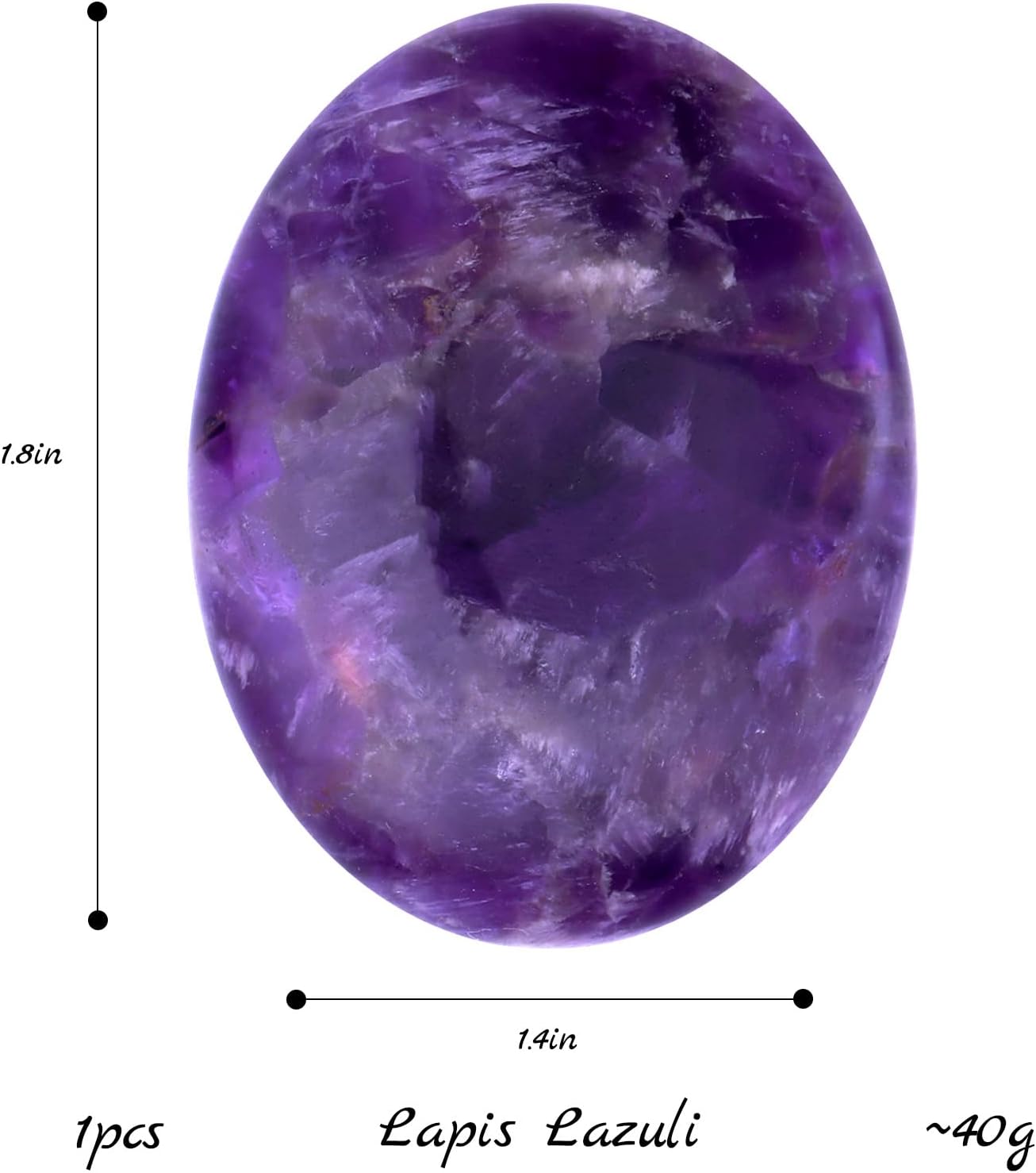 1.8” Amethyst Chakra Crystals, Thumb Worry Stones for Anxiety, Adult Sensory Items for Woman or Man, Anxiety Relief Items Fidget for Sensory Stones