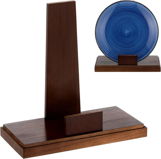 Weysat 6 Inch Wooden Stand for Display Plate Postcard Picture Book Display Stand with Square Block Base Picture Frame Easel for Home Office Decorative