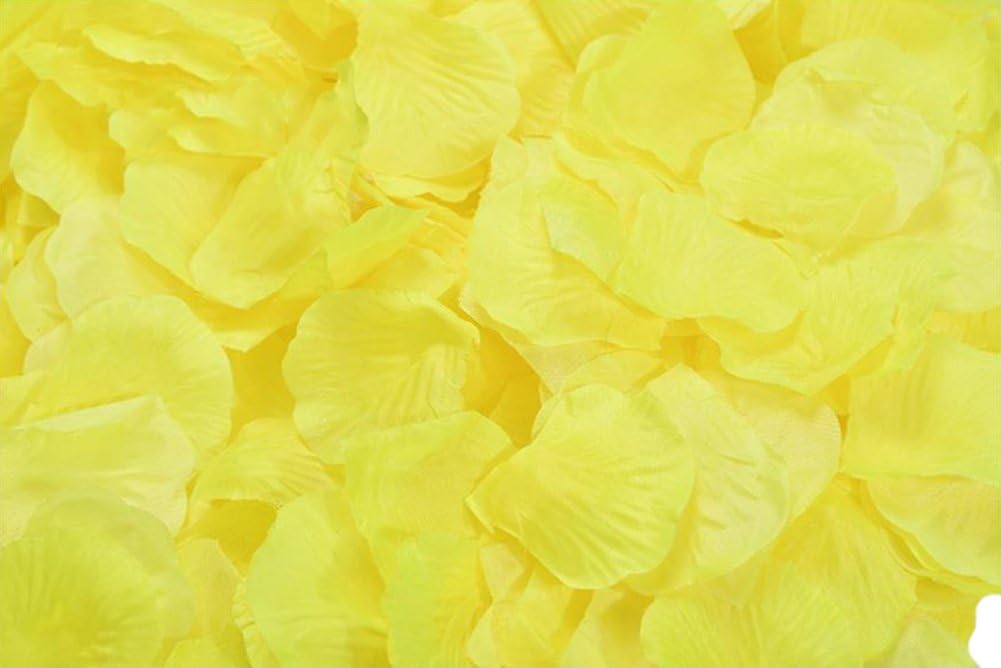 ocharzy 1000 PCS Rose Petals Artificial Flower Petals for Romantic Night, Wedding Decoration, Party, Events, Valentine Decor (Yellow)