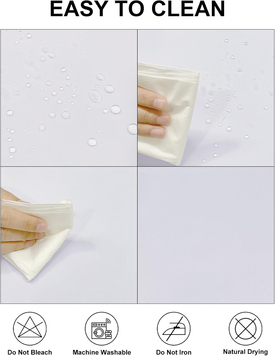 Fokitut 6 Pack Waterproof Rectangle Tablecloth, 60x102 Inch, Stain Resistant and Wrinkle Polyester Table Cloth, Fabric Table Cover for Kitchen Dining, Wedding, Party, Holiday Dinner-White