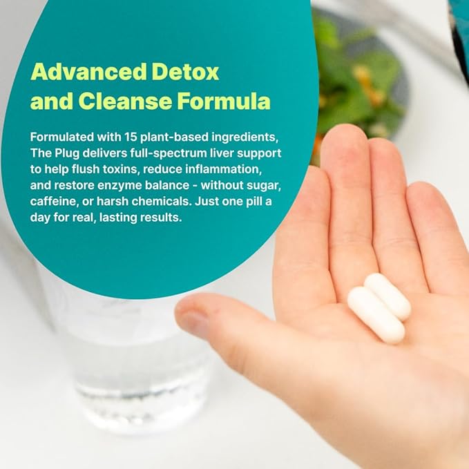 The Plug Liver Cleanse Detox & Repair Pills Milk Thistle Herbal Supplements 60 Capsules Plant Based Minerals Turmeric Vitamin B Dandelion Root for Healthy Digestive Immune Support (30 Servings)