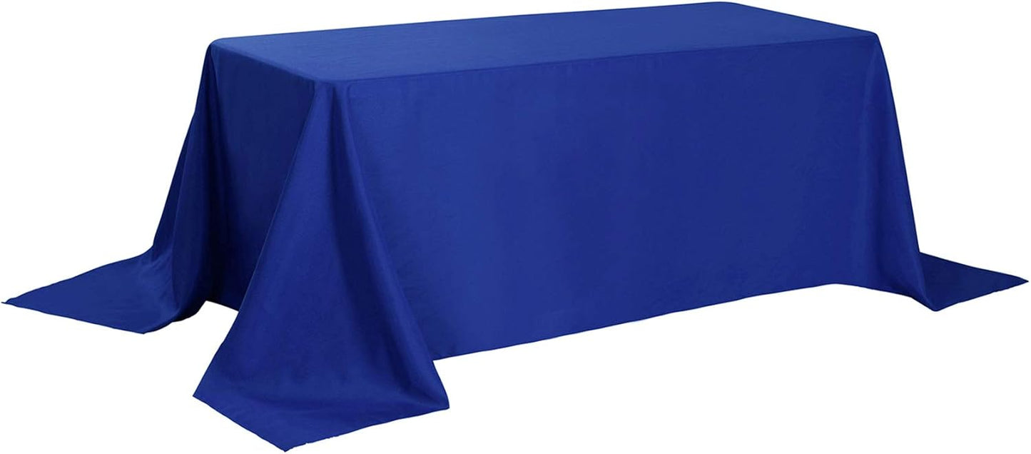 Rectangle Tablecloth 90x132 inch Washable Polyester Fabric Table Cloth for Wedding Party Dining Banquet Decoration（90x132, Royal Blue）