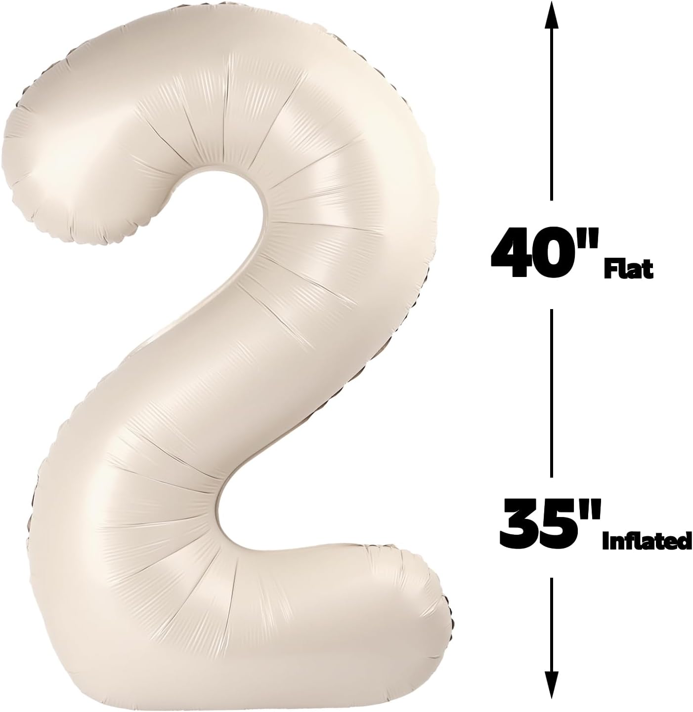 Cream White 40 Inch Large Number 25 52 Birthday Balloon, 25 52 Birthday Decorations, Foil 25 52 Mylar Helium Numbers Balloons Girl Boy Anniversary Party Supplies