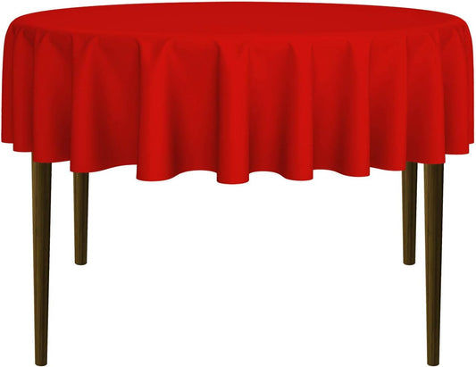 Lann's Linens - 10 Premium 70" Round Tablecloths for Wedding/Banquet/Restaurant - Polyester Fabric Table Cloths - Red