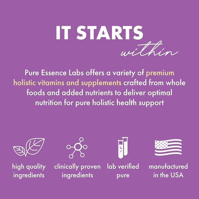 PURE ESSENCE LABS Transitions Vitamins for Women, Natural Menopause Relief Supplement to Promote Hormone Balance, Reduce Hot Flashes, Mood Swings & Night Sweats, 60 Capsules