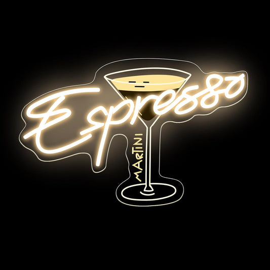 Espresso Martini Neon Sign, Cocktail Club Wall Art Decor,Tini Time Wall Decor,Martini Lover Gift,Retro Espresso wall sign,Retro Alcohol Gift, 16.5"x11.6"