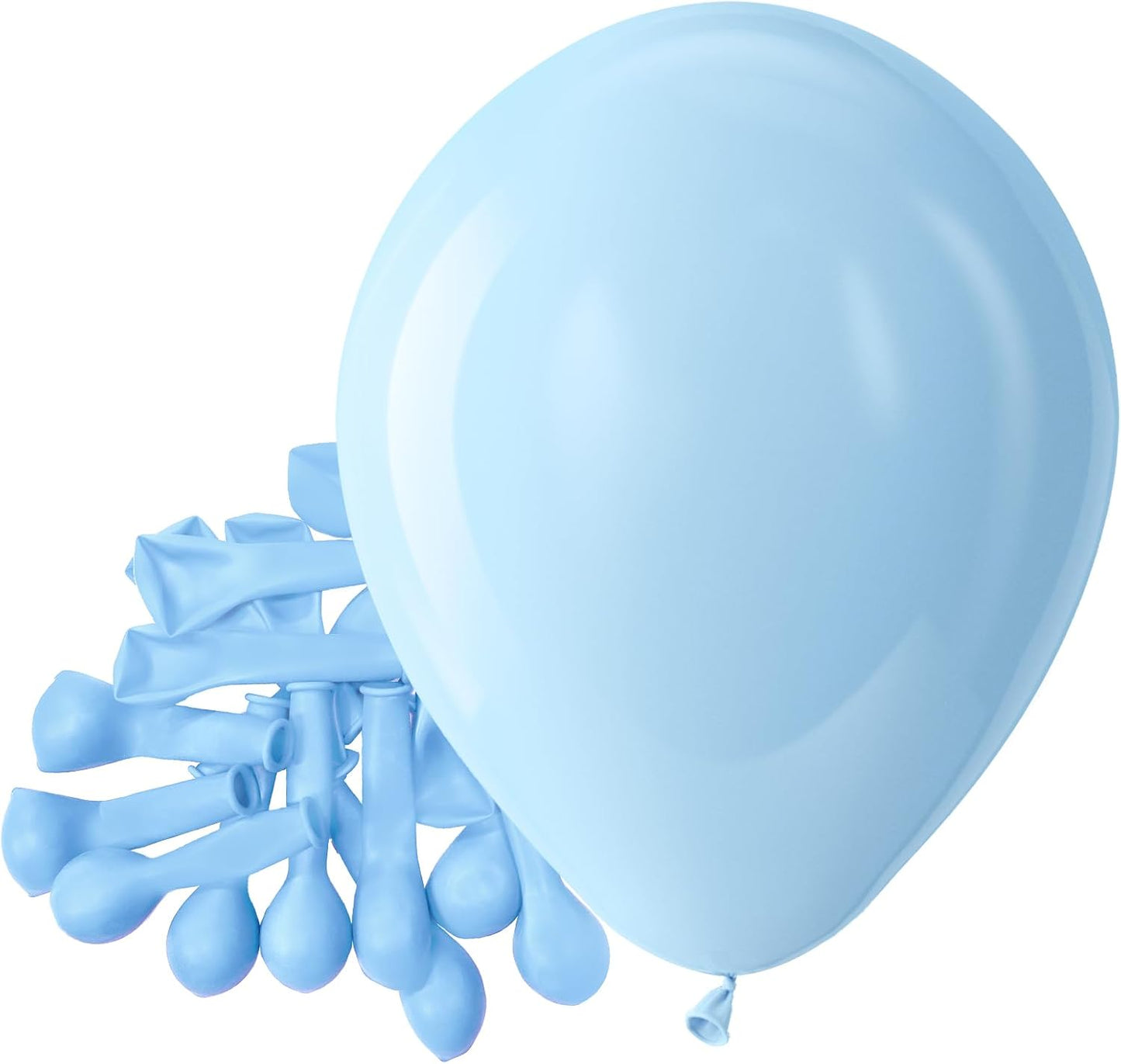 Bezente Pastel Blue Latex Party Balloons - 150 Pack 5 inch Round Helium Light Blue Bridal Blue Balloons for Boys Girls Birthday Bridal Shower Gender Reveal Wedding Anniversary Party Decorations