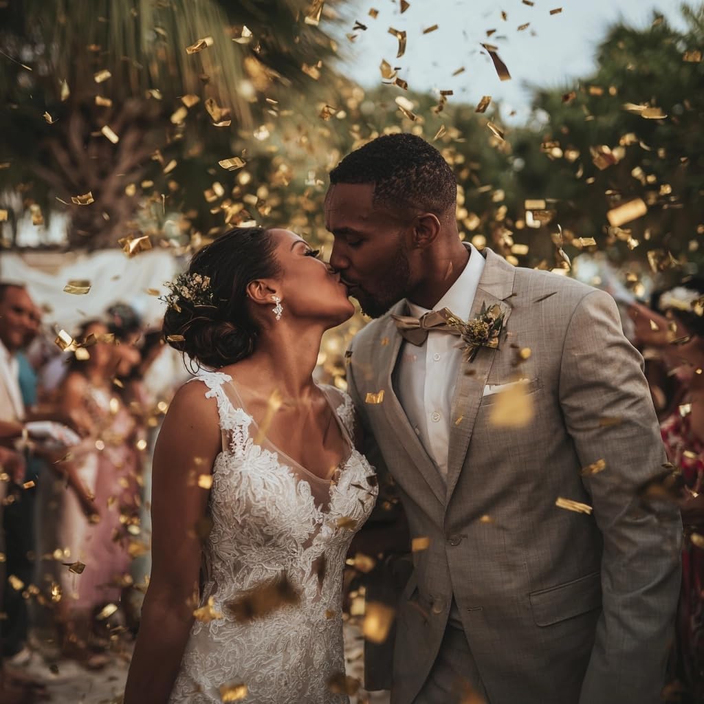 Gold Confetti Cannon Set 12 inch | 5-Pack Party Poppers for Weddings, Anniversary, Graduations, and Joyful Gatherings.