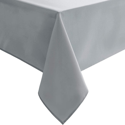 Hiasan Silver Grey Rectangle Tablecloth - Waterproof and Spillproof Washable Fabric Table Cloth for Dining Room Kitchen Party and Outdoor, 60 x 120 Inch