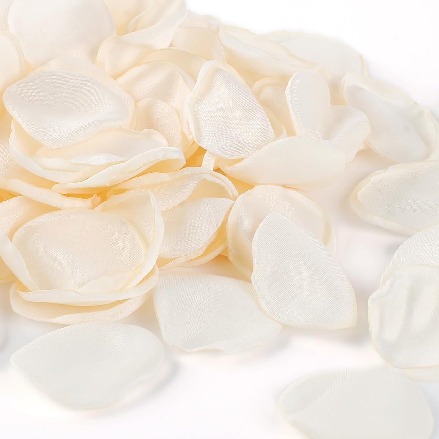 300pcs Cream Rose Silk Petals for Wedding, Bridal Shower Decor, Flower Girl Basket, Table Centerpieces, and Romantic Night Scatter