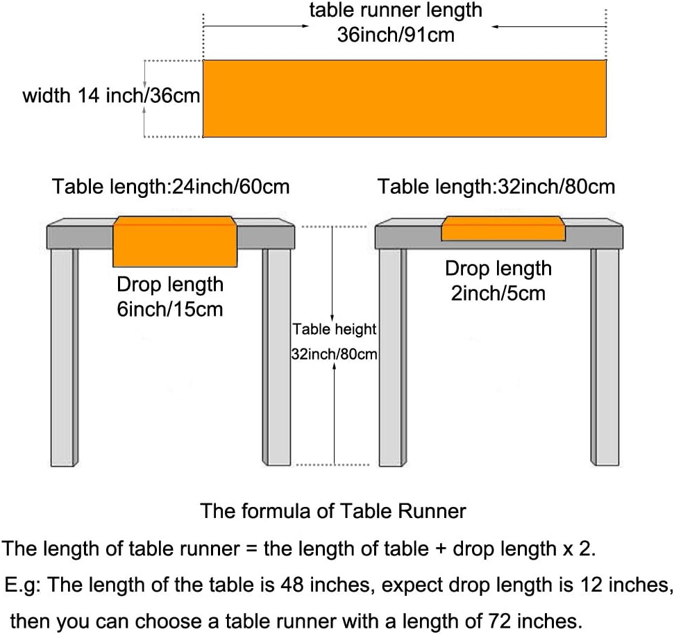 KEPSWET Cotton Handmade Crochet Lace Table Runner Black Rectangle Coffee Table Dresser Decor (14x36 inch)
