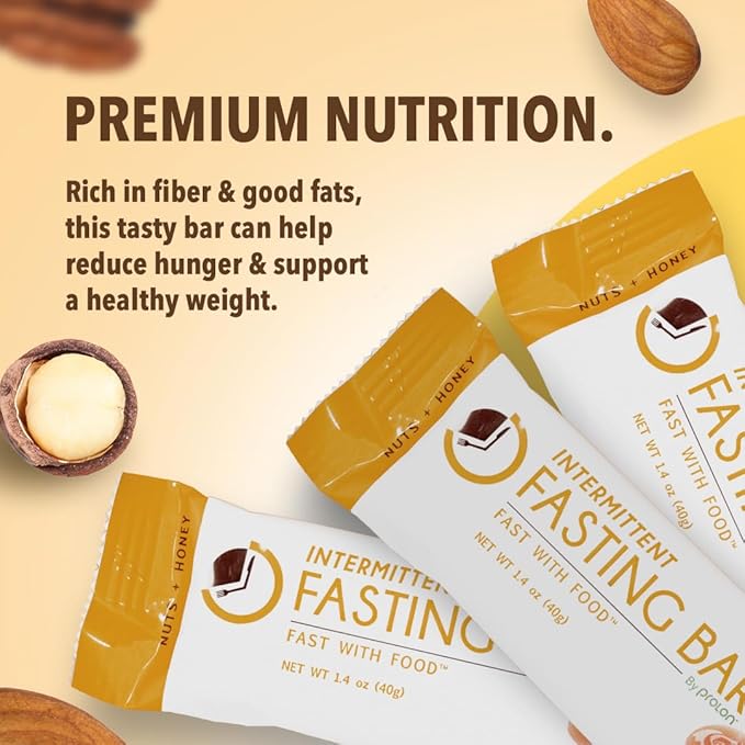 Prolon Fasting Bars | 6g Protein, 8g Fiber | Keto-Friendly, Gluten-Free, Dairy-Free, Plant-Based | Nutrition for Intermittent Fasting | Formulated to Not Break Your Fast | Nuts & Honey (12 Count)