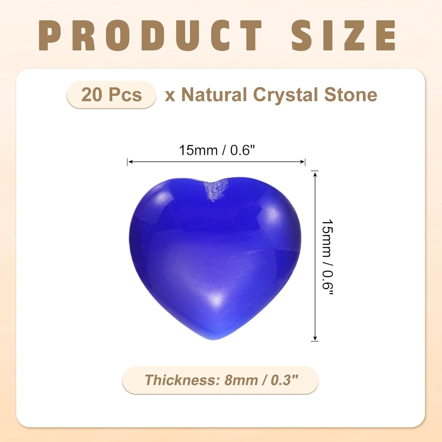 PATIKIL 20 Pcs Natural Heart Shaped Crystal Stone, 0.6 Inch Mini Polished Love Gemstone Crystal, Pocket Rock Engraved Worry Stones for Women Gifts Meditation, Dark Blue Cats Eye