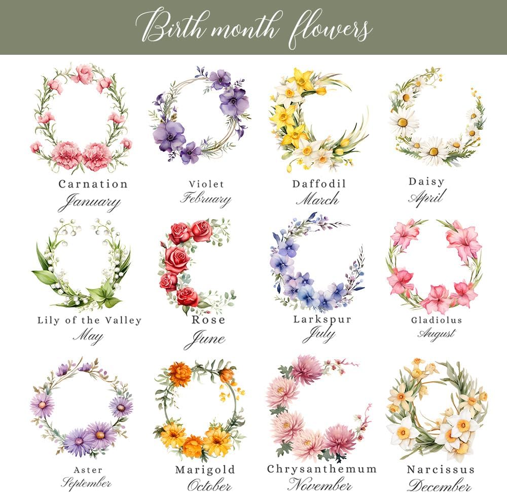 callie Personalized Wedding Table Numbers with Couple’s Name & Date, Custom Acrylic Birth Flower Tree Table Signs Holders, Wedding Reception Party Gifts for Bride & Groom