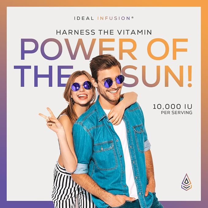 Vegan Vitamin D3 10,000 iu with K2 + K1: 100% Plant Based Vitamin D3 with Coconut MCT Powder, Bone Health, Immune Support (90 Servings) Oil-Free Formula