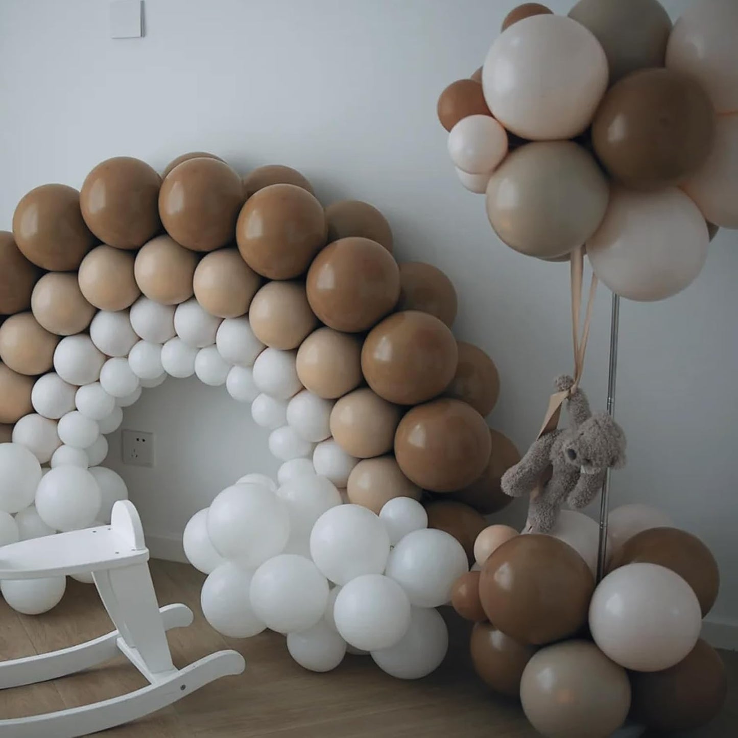 90pack Brown Balloons Different Size 18/12/10/5 Inch Brown Balloon Garland Arch Kit for Graduation, Wedding, Birthday, Princess Theme Party, Valentine's Day Party Decorations