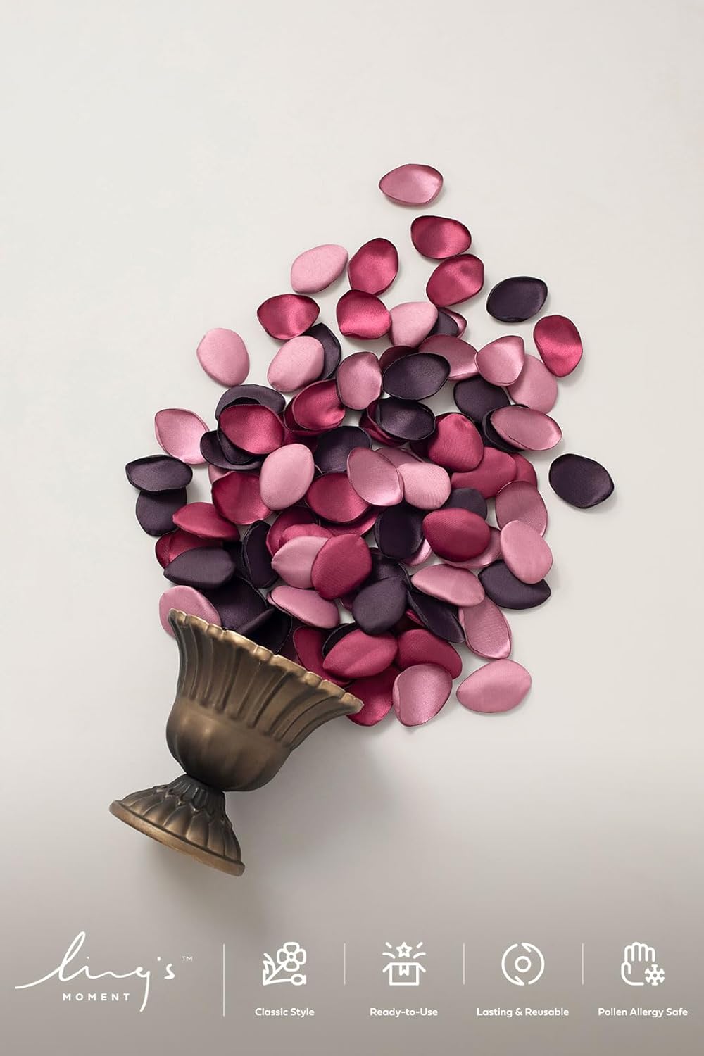 Ling's Moment Rose Petals, Silk Flower Petals for Wedding/Aisle/Flower Girl Baskets/Table Centerpiece Décor,etc.Deep Purple 200pcs