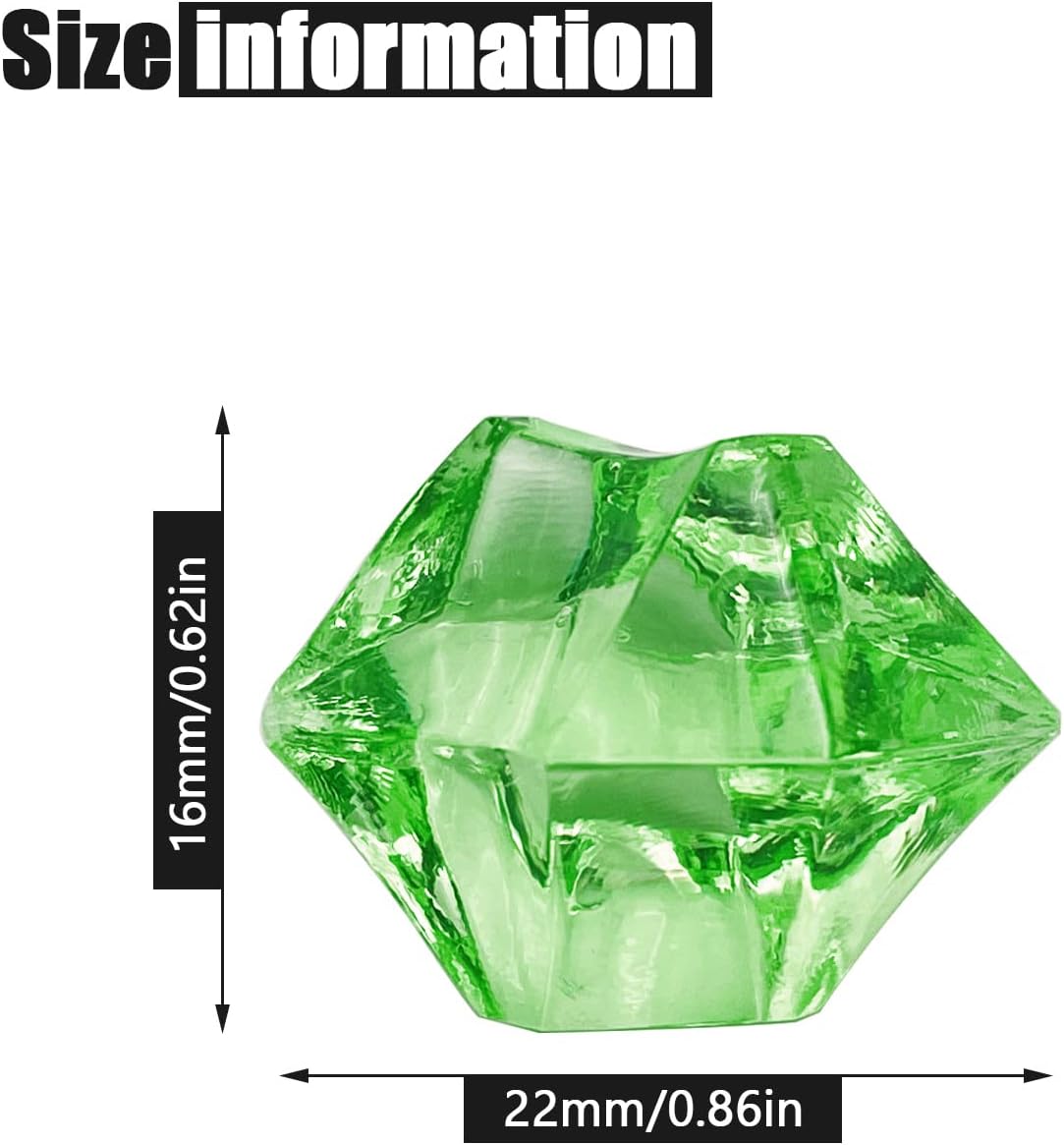 Vase Fillers for Home Decor, Fake Crushed Ice Cubes, 150 pcs Vase Fillers, Reusable Fake ice Cubes for Photography Accessories Props Decoration for Wedding Decor(irregular-16 * 22mmGreen)