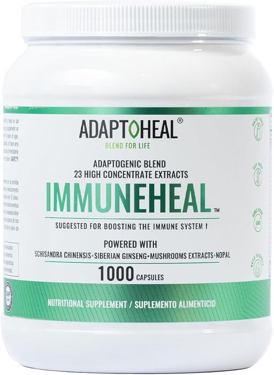 Immuneheal – Adaptogen, Immune System Booster Supplement with Schisandra Chinensis, Ginseng and Mushroom Extract (10000 Capsules)
