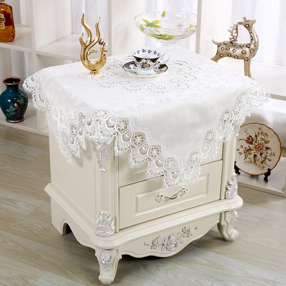 vctops Damask Lace Patchwork Tablecloth Luxury Square Small Table Cover Elegant Floral Embroidered Lace Table Cloth for Party Kitchen Dinning Picnic Decoration (Type C,22"x22")