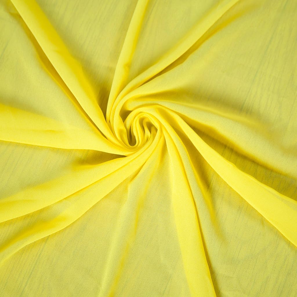 Wedding Arch Draping Fabric Yellow 20Ft 2 Panles Chiffon Drapes for Arch Wedding Ceremony Reception Swag Decorations Wedding Arch Reception Ceiling Fabric