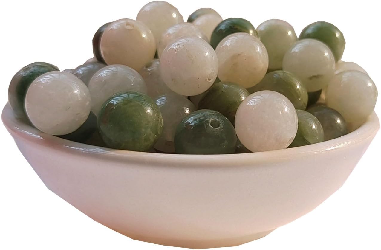 Stone Beads 6mm 140pcs Tiansan Jade Beads Round Loose Gemstones Beads for Bracelet Necklace Jewelry Making (6mm, 60616 Tiansan Jade)