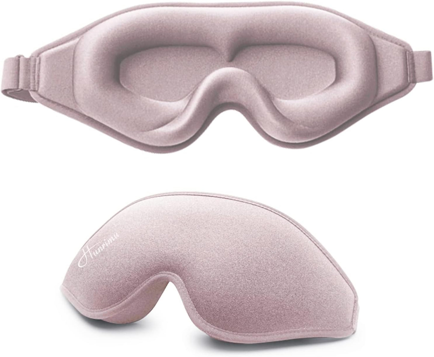 Sleep Eye Mask for Women Men, Soft and Comfortable Night Eye Mask for Sleeping, 3D Blockout Eye Cover for Travel, Blindfold with Adjustable Strap (Pink)
