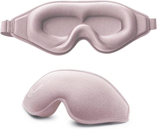 Sleep Eye Mask for Women Men, Soft and Comfortable Night Eye Mask for Sleeping, 3D Blockout Eye Cover for Travel, Blindfold with Adjustable Strap (Pink)