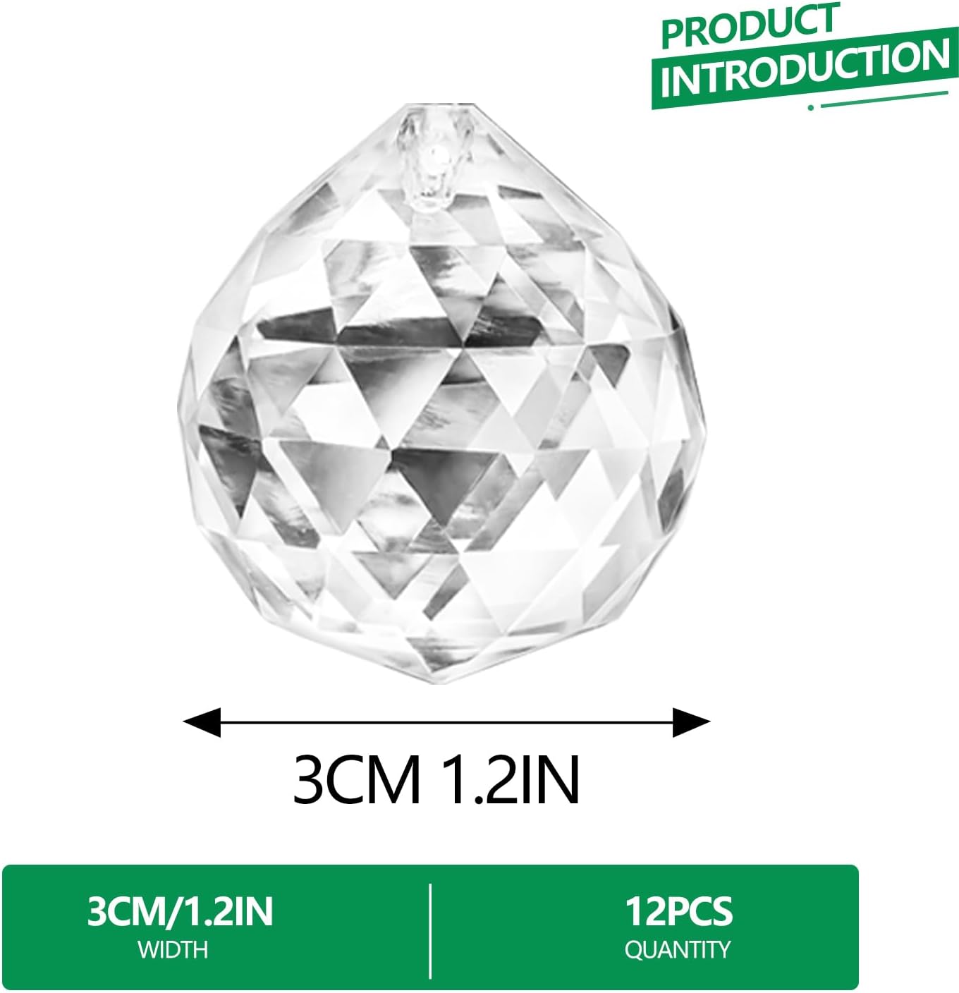 12pcs 30mm Clear Crystal Glass Ball Prisms Hanging Crystals Prisms Sun Catchers for Wedding Centerpieces Party DIY Crafts