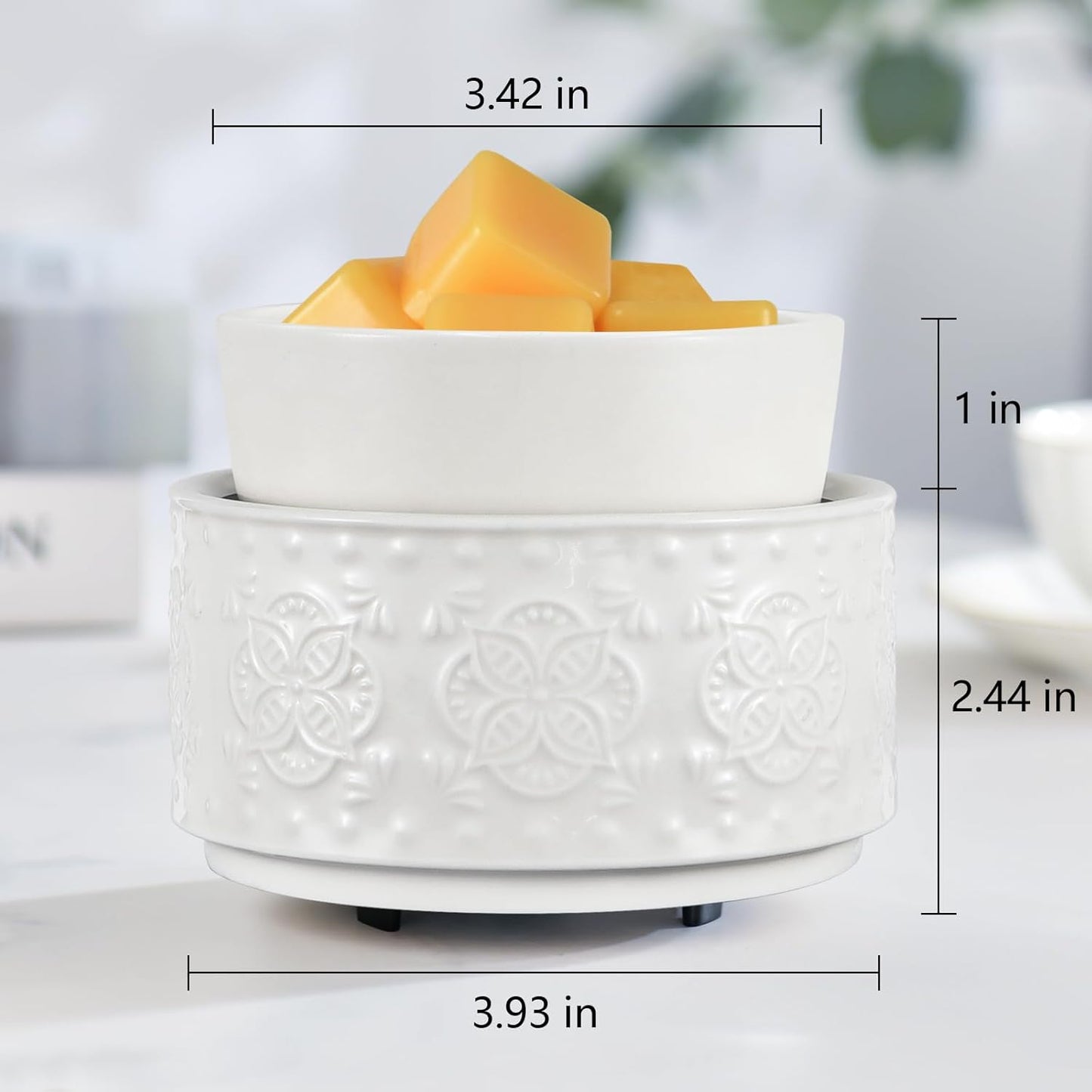 Wax Melt Warmer,Candle Warmer for Scented Wax,Electric Warmer Home Fragrance Oil Burner as Gifts for Mom Grandma Women(White-Granular)