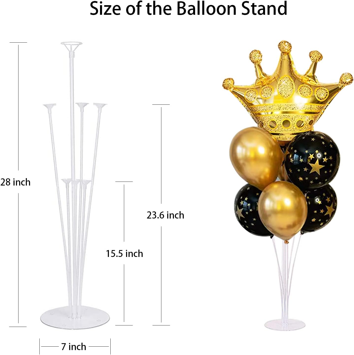 4 Sets of Table Balloon Stand Kit, 1 Roll of Glue and 5 Flower Clips for Birthday, Celebration and Party Decorations