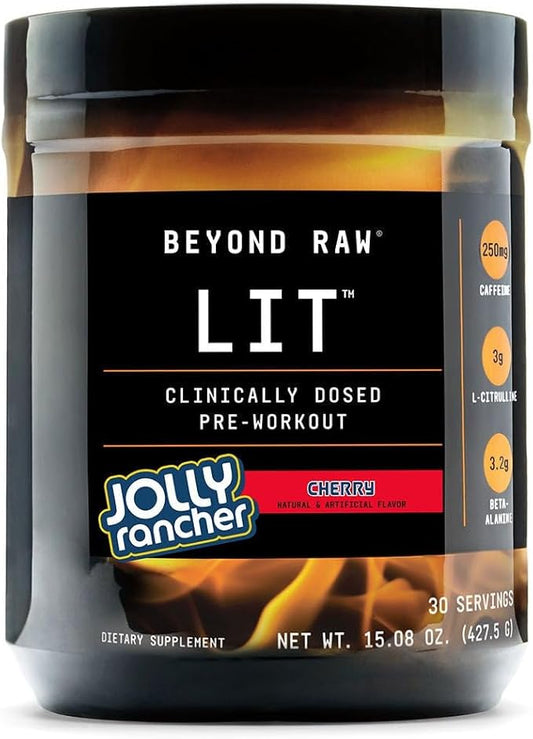 Beyond Raw LIT Pre-Workout - Jolly Rancher Cherry (30 Servings)