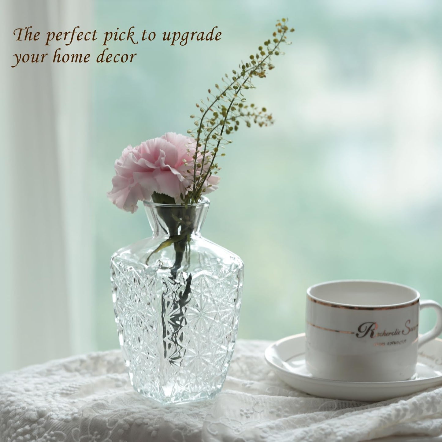 Bud Vases Set of 12,Glass Bud Vases in Bulk,Small Flower Vases for Centerpieces,Mini Vintage Vase for Wedding, Home Table Decor,Christmas,Party Decoration,Clear