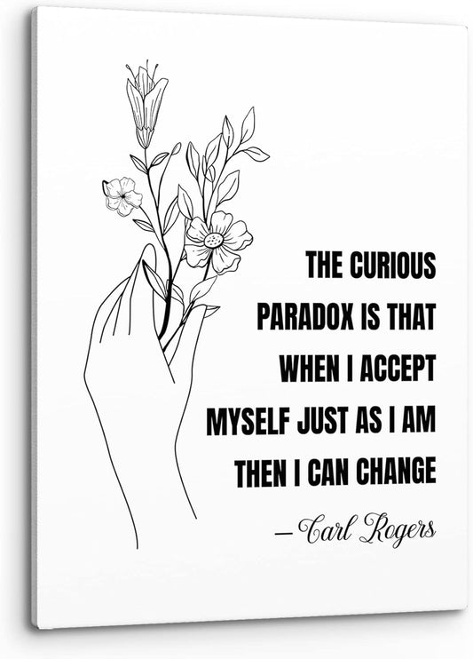 PHAMTE Mental Health Quote Wall Art,Inspirational Quote Therapy Psychotherapy Print Framed Canvas Painting Artwork For Social Worker Therapist Counseling Office Hospital Decor(11x14 Inch)