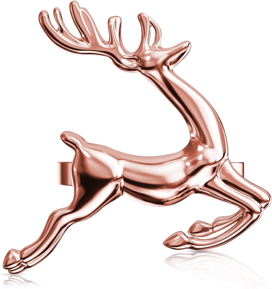 ZeeDix Set of 8 Rose Gold Elk Chic Napkin Rings for Christmas Dinning Table Setting-Wedding Receptions, Christmas, Thanksgiving and Home Kitchen for Casual or Formal