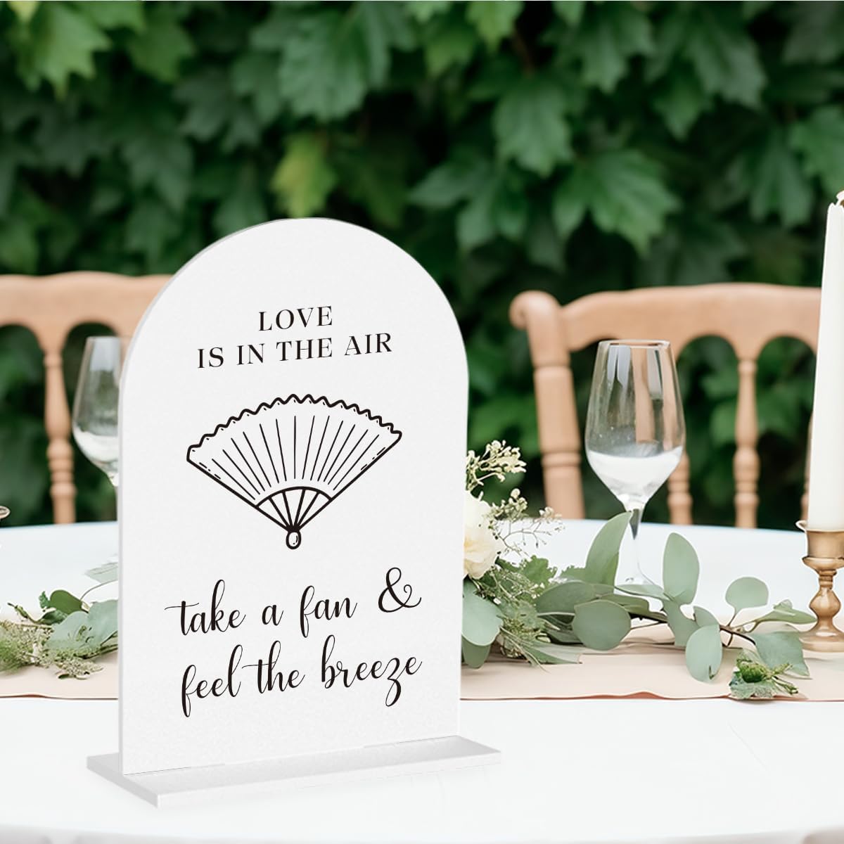 Wedding Fan Signage Take A Fan Sign for Wedding Engagement Ceremony Reception wedding fan Acrylic sign for Table Desk