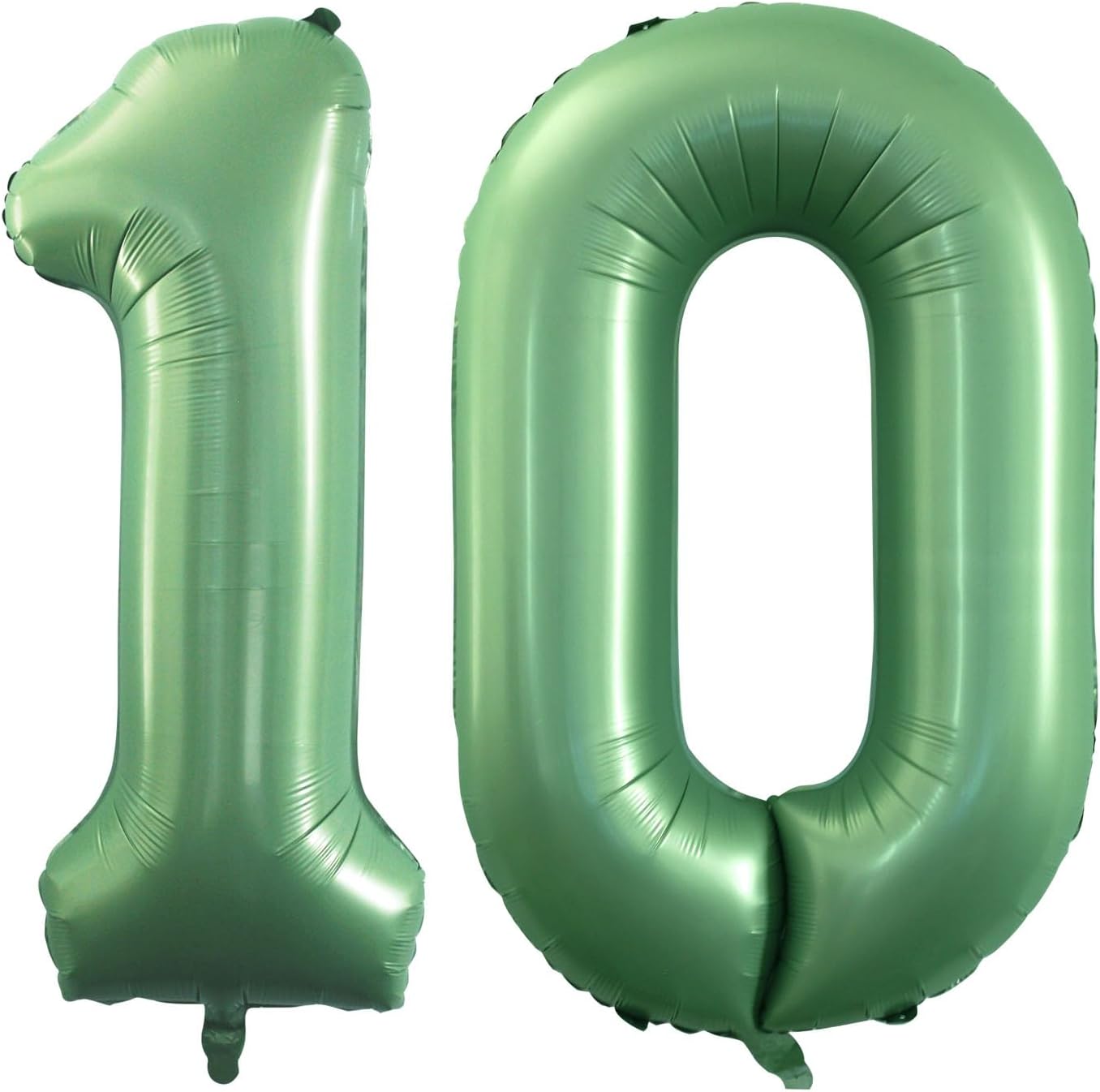 GOER Number 10 Balloons for 10th Birthday Party Decorations,42 Inch Jumbo Foil Helium Balloons for 10th Anniversary (Sage Green)