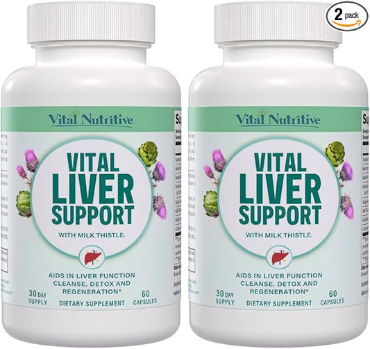 Vital Liver Support - Premium Liver Cleanse Detox & Repair Formula with Milk Thistle Supports Liver Health and Detox Cleanse