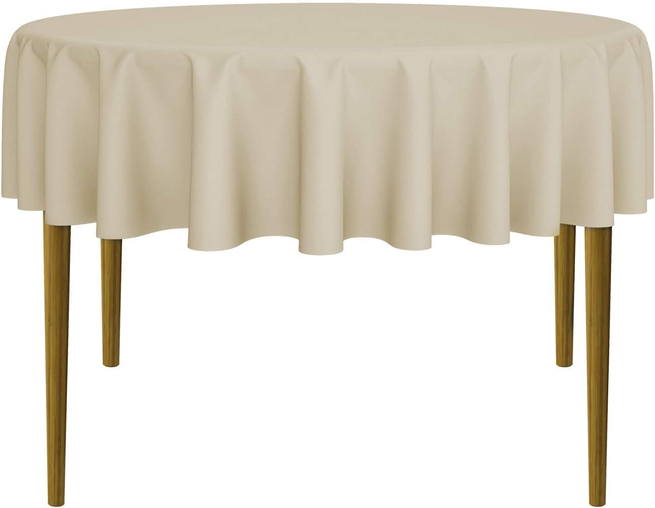 Lann's Linens - 10 Premium 70" Round Tablecloths for Wedding/Banquet/Restaurant - Polyester Fabric Table Cloths - Beige