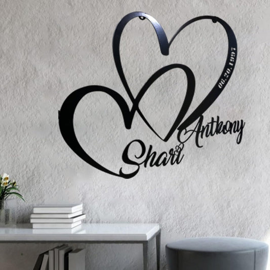 NAZENTI Personalized Metal Sign Heart Gift For Couple, Wedding Gift, Family Name Sign, Outdoor Name, Anniversary, Home Decor, Front Door