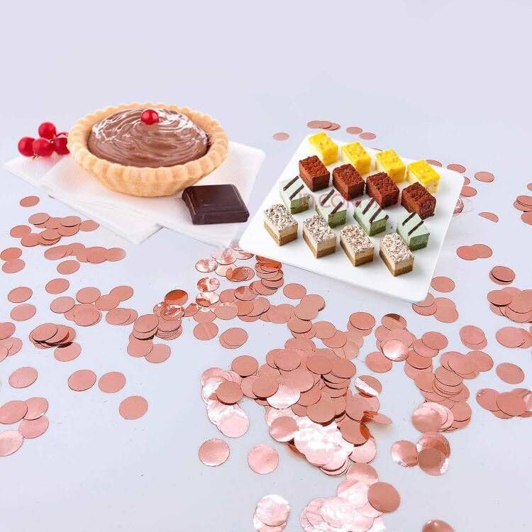 Rose Gold Round Foil Confetti-Metallic Table Confetti for Fill Balloons Festival Decoration(8000PCS)