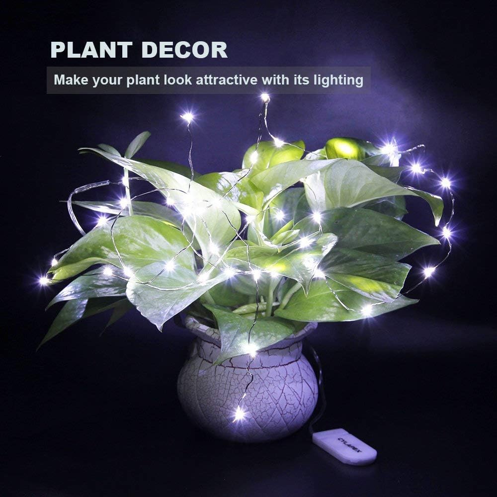 CYLAPEX Pack of 48 Cool White Fairy Lights String Battery Operated Fairy Lights, 3.3ft 20 LEDs Firefly Lights Silver Coated Copper Wire Lights for DIY Decor Christmas Decoration Costume