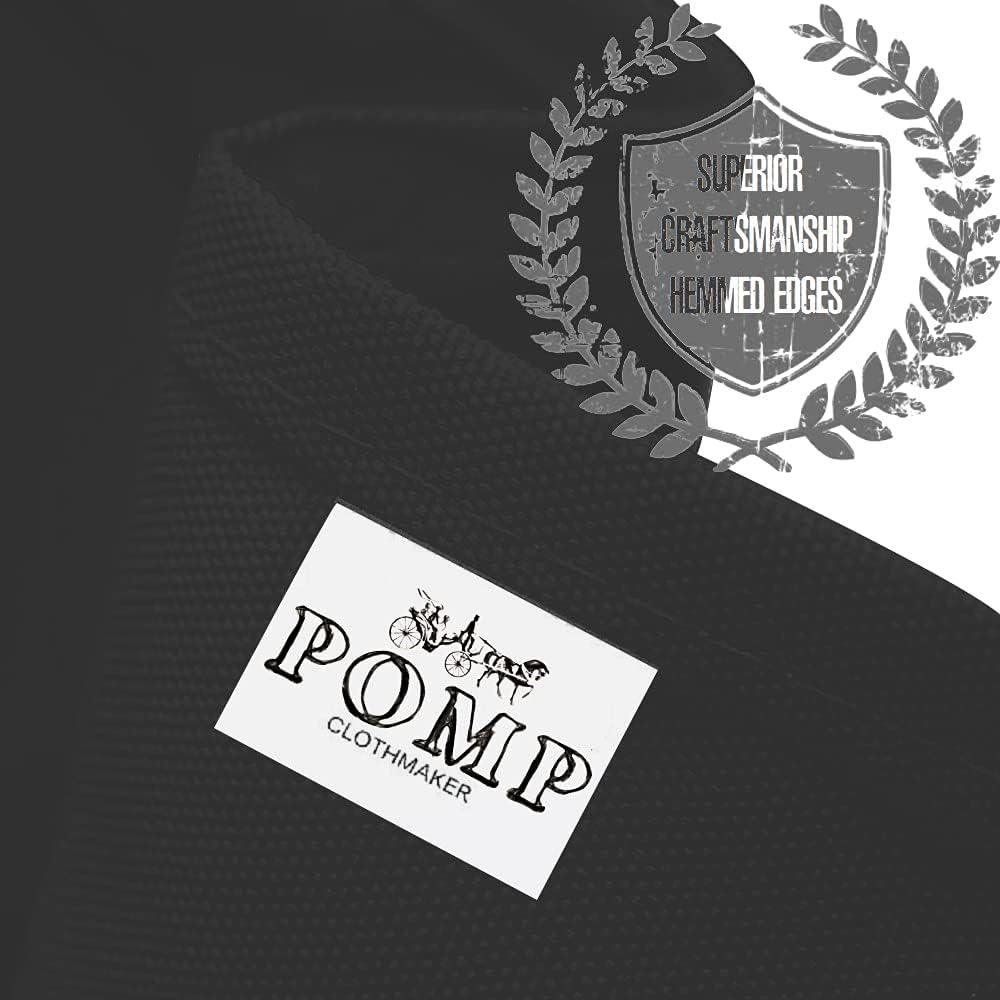 Pomp Black 60" x 102" Poplin Polyester Tablecloth (2 Pack) | Wrinkle + Stain Resistant Easy Care Premium Fabric | Fits 6FT Rectangle Table